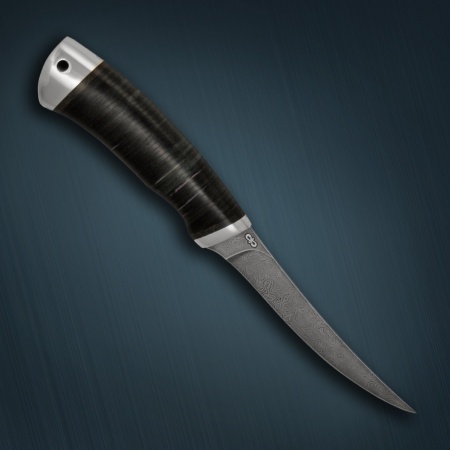 Нож «Фишка» кожа дамасская сталь ZDI-1016