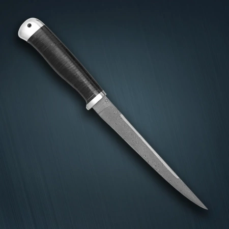 Нож «Белуга» кожа дамасская сталь ZDI-1016
