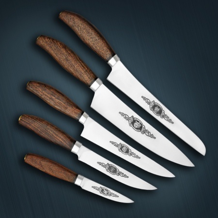Набор ножей «Поварской - 5» орех