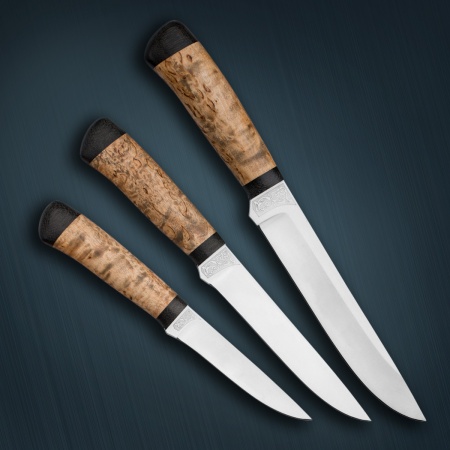 Набор ножей «Кухонный» карельская береза