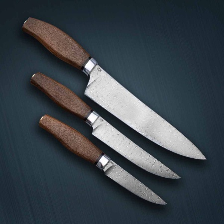 Набор ножей «Поварской-3» орех дамасская сталь ZDI-1016
