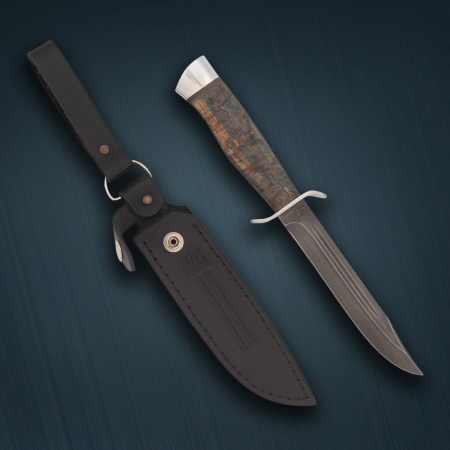 Нож «Разведчика» сталь Х12МФ, карельская берёза стабилизированная/ал.