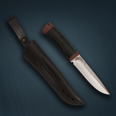 Нож «Таежный» сталь 95x18, кожа, текст.