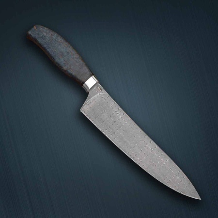 Нож «Поварской» карельская береза лазурная ZDI-1016