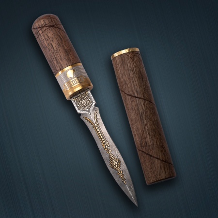 Нож «Сигара COHIBA» орех, дамасская сталь ZDI-1016