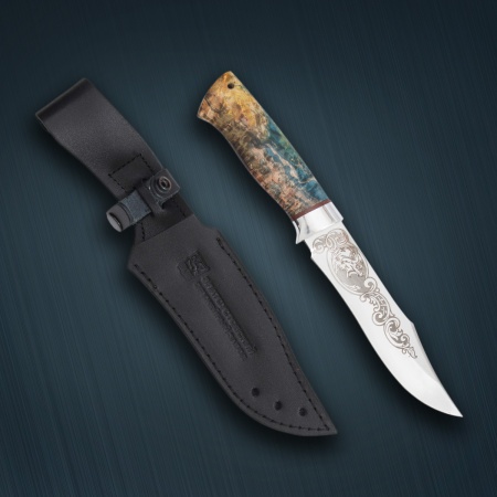 Нож «Волк» сталь 95x18, карельская берёза стабилизированная/ал.