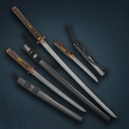 Набор самурайских мечей «Скорость 2» катана, вакидзаси, танто, катанакакэ