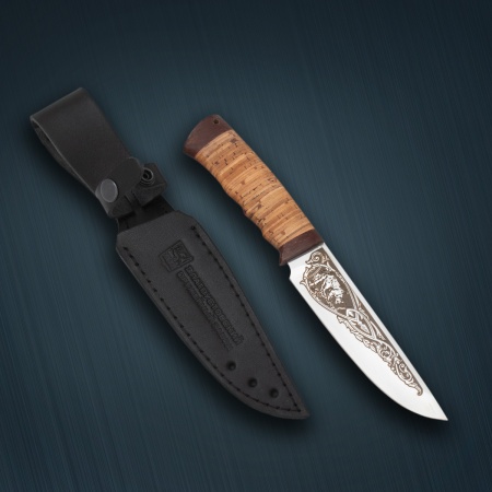 Нож «Пума» сталь 95x18, береста, текстолит